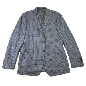 Etro grey check sportcoat blazer Mens Size 44 wool silk lining
Italian fabric